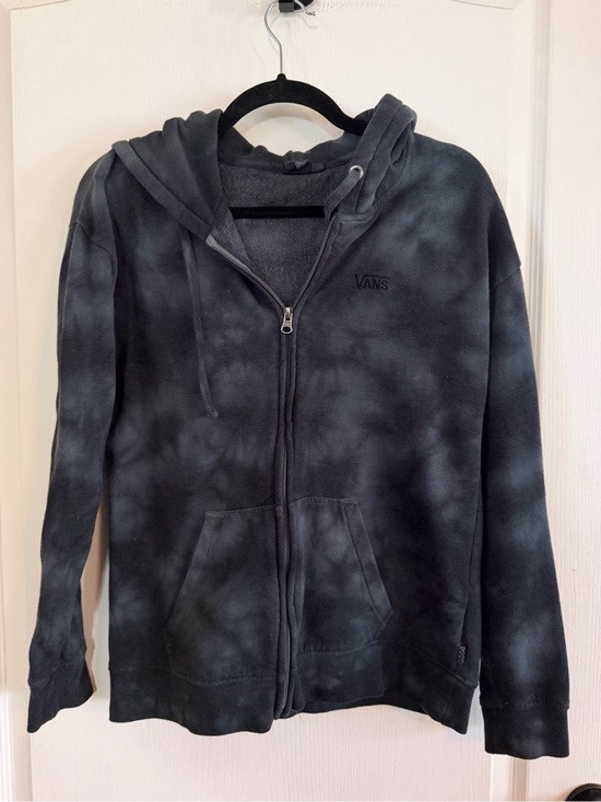 Vans Tops - Vans Oversized Black Tie-Dye Zip Hoodie. Sz Small